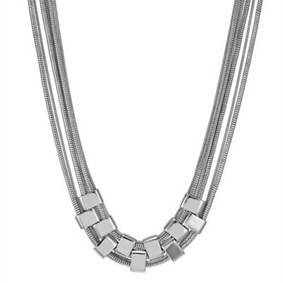 Designer multi row link necklace